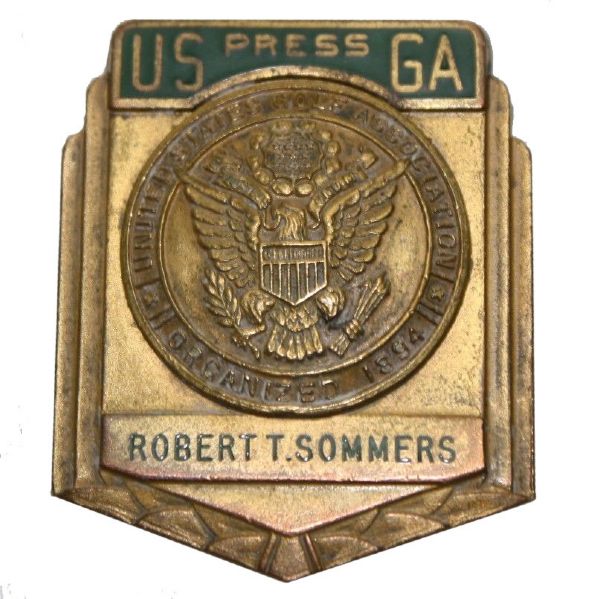 USGA Committee Press Badge Issued to Robert T. Sommers