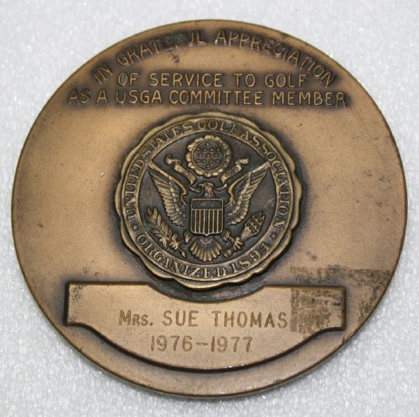 Grateful Appreciation Bronze Paper Weight Given to Mrs. Sue Thomas - 1976-1977