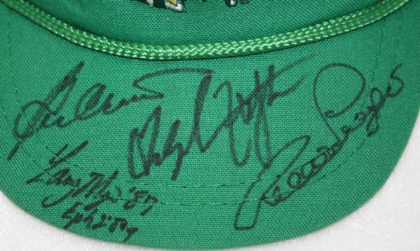 Vintage Masters Green Hat Signed by 5 Champs JSA COA