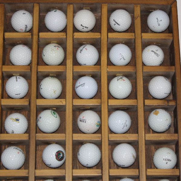 100 Assorted Logo Golf Balls with Golf Ball Display Case