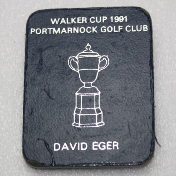 1991 Walker Cup David Eger Contestant Pin - Portmarnock Golf Club