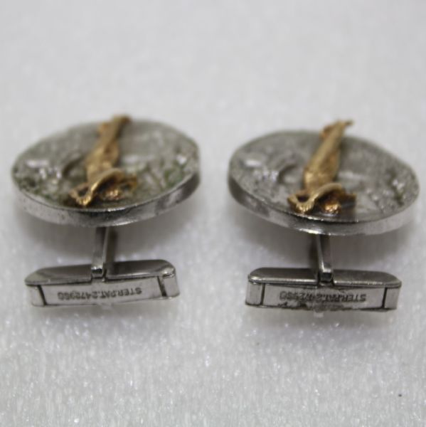 Unique Sterling and Gold Golf Cufflinks