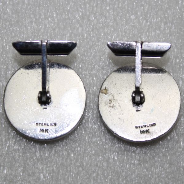 Unique Sterling and Gold Golf Cufflinks