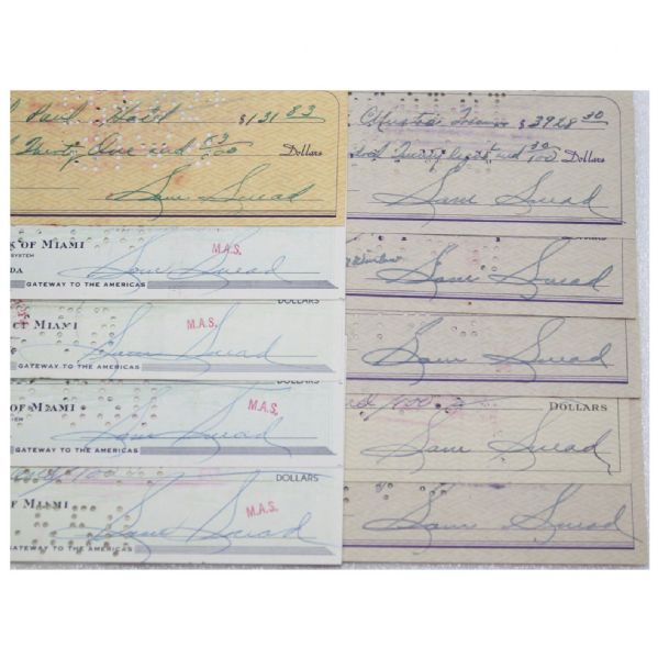 Lot of Ten Sam Snead Signed Checks-All dated from 1953 His HOF Induction-JSA COA