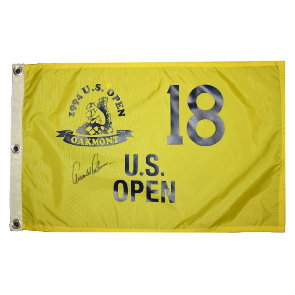 Arnold Palmer Autographed 1994 U.S. Open Pin Flag