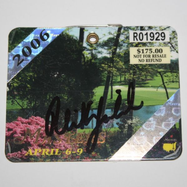 2006 Masters Badge Signed by Phil Mickelson JSA COA
