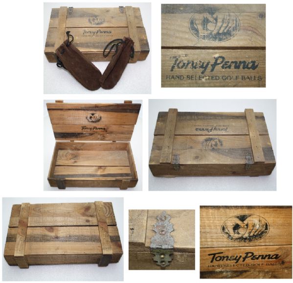 Toney Penna Combination Lot: Oak Knock Block, Wooden Ball Box, Experimental Club, and Club Refinishers