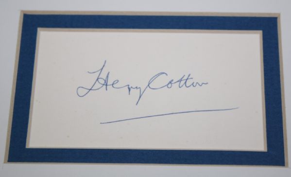 Henry Cotton Signed Cut - Matted Display JSA COA
