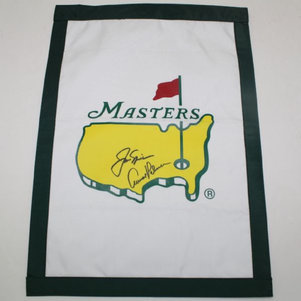 Jack Nicklaus and Arnold Palmer Signed Undated Masters Garden Flag JSA COA
