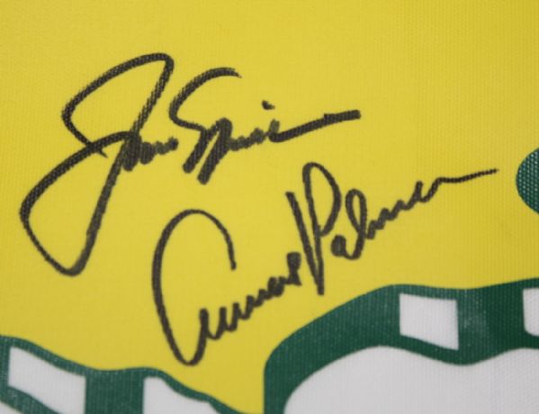 Jack Nicklaus and Arnold Palmer Signed Undated Masters Garden Flag JSA COA