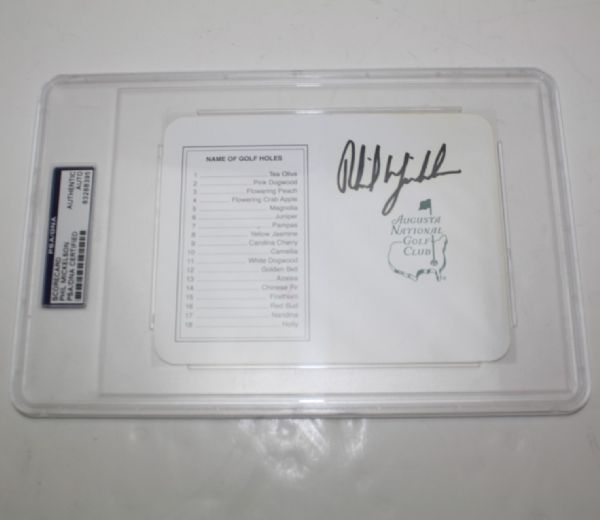 Phil Mickelson Signed Masters Scorecard PSA/DNA 83288395