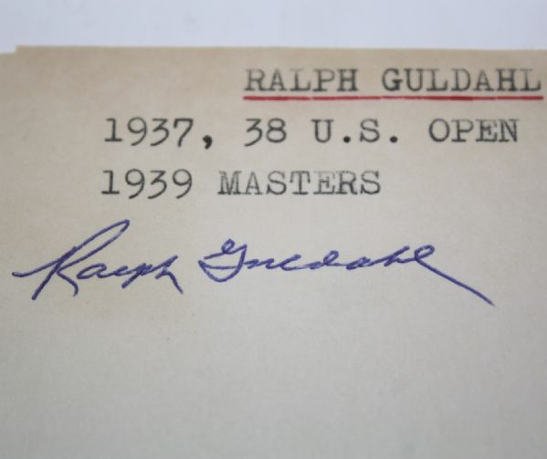 Ralph Guldahl Signed Cut -JSA Full Letter Cert#X26339
