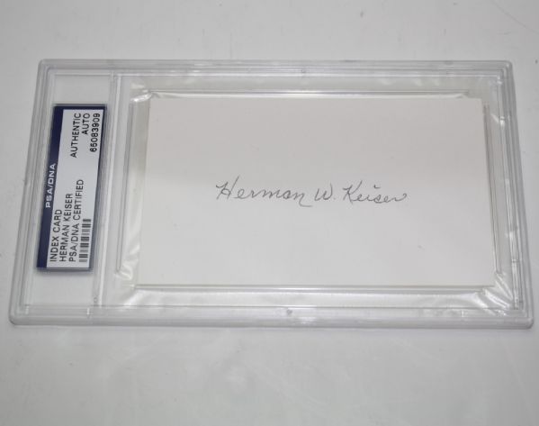 Herman W. Keiser Signed 3x5 Cut - PSA/DNA 65083909