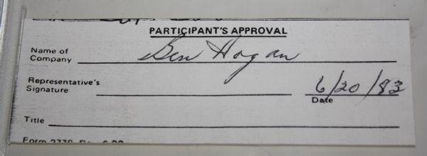 Ben Hogan Signed Cut - 6/20/1983 - PSA/DNA P14573