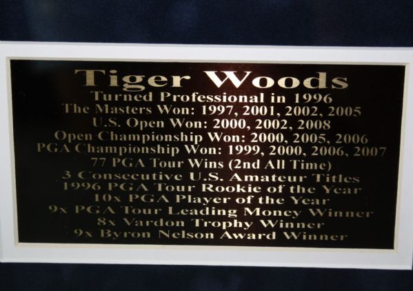 Tiger Woods Signed 2007 PGA Championship Southern Hills Flag - Framed JSA COA
