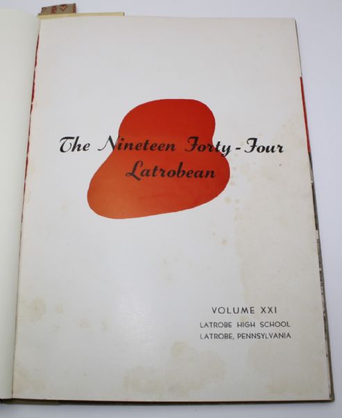 1944 Latrobe Yearbook Signed by Arnold Palmer - Mr. Rogers Also in Book JSA COA