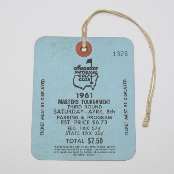1961 Saturday Masters Badge #1326 Gary Player 