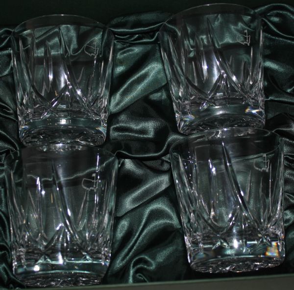 Set of Four Undated Augusta National Crystal Glasses - Member's Only