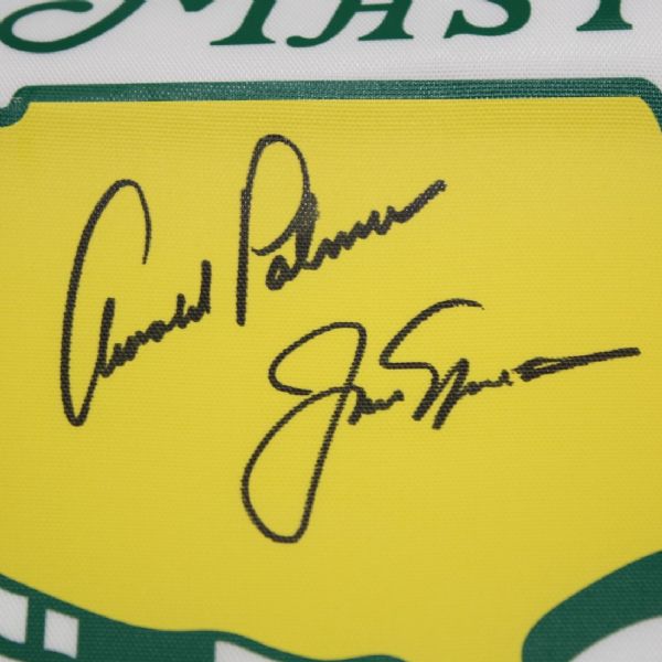 Arnold Palmer and Jack Nicklaus Signed Undated Masters Garden Flag JSA COA