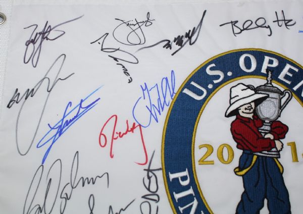 2014 US Open Embroidered Pinehurst Logo Flag - 31 Stars Multi Signed JSA COA
