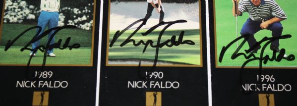 Lot of 3 Nick Faldo Signed Grand Slam Ventures Golf Cards JSA COA