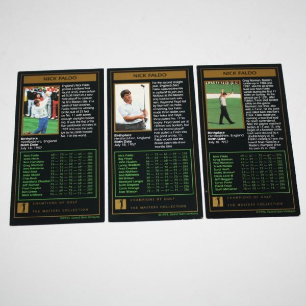 Lot of 3 Nick Faldo Signed Grand Slam Ventures Golf Cards JSA COA