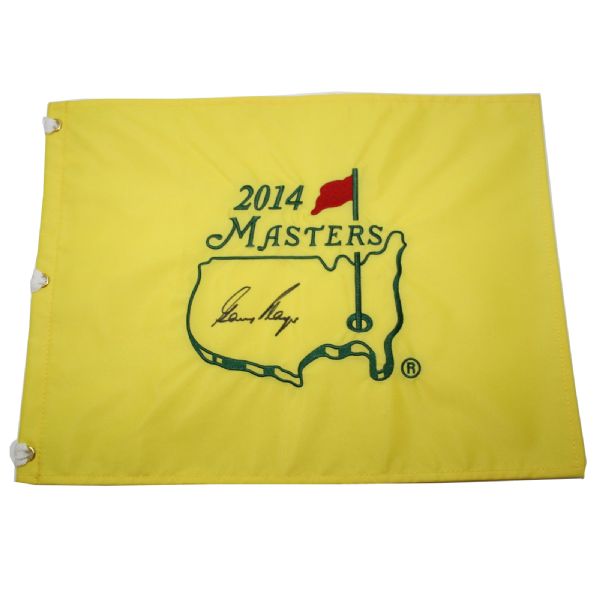 Gary Player Signed 2014 Masters Embroidered Flag JSA COA