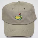 Augusta National Golf Club Khaki Hat with Augusta Logo Only - Rare Hat