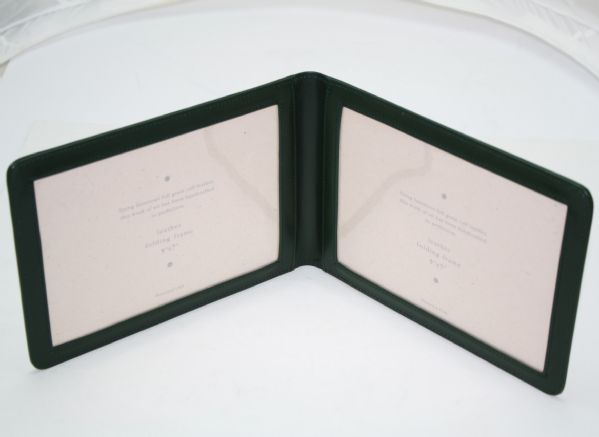 Augusta National Golf Club Green Leather 5x7 Folding Frame - Holds Two
