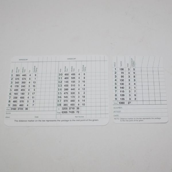 Augusta National Golf Club Green Score Card Holder Plus Scorecard and Par 3 Scorecard