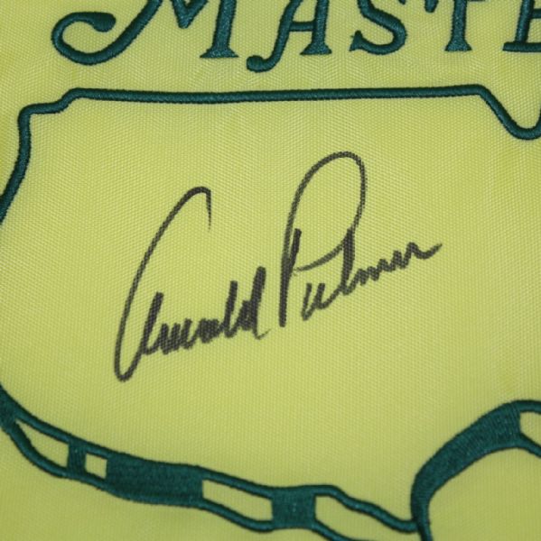 Arnold Palmer Signed Undated Masters Flag JSA COA 
