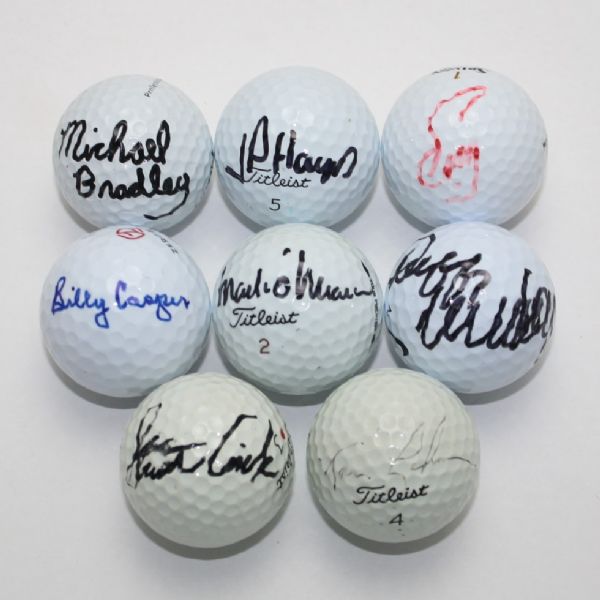 Lot of 8 Signed Golf Balls JSA COA