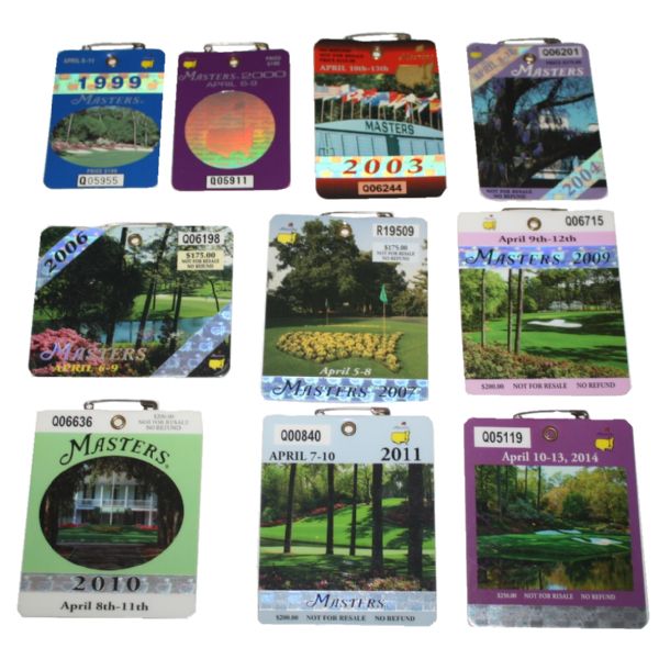 Lot of (10) Masters Badges - 1999-2014
