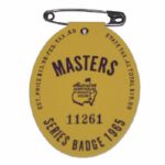 1965 Masters Badge - Jack Nicklaus 2nd Masters Victory