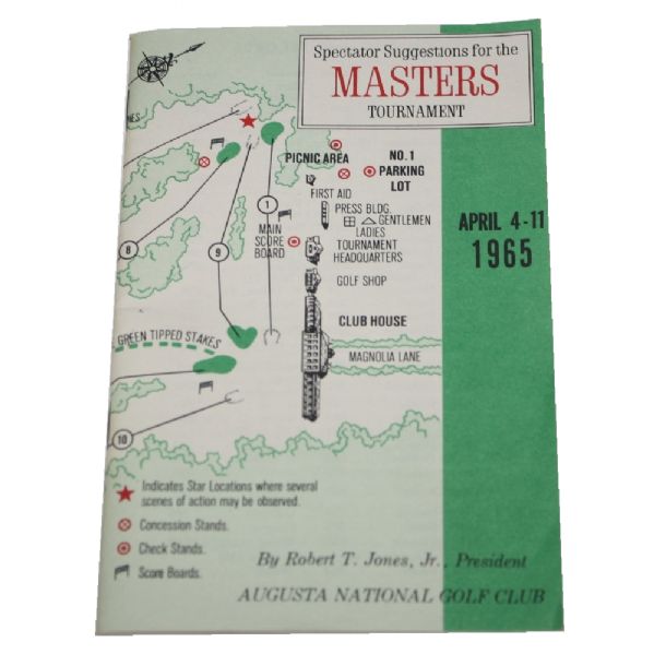 1965 Masters Spec Guide - Jack Nicklaus' 2nd Masters Win