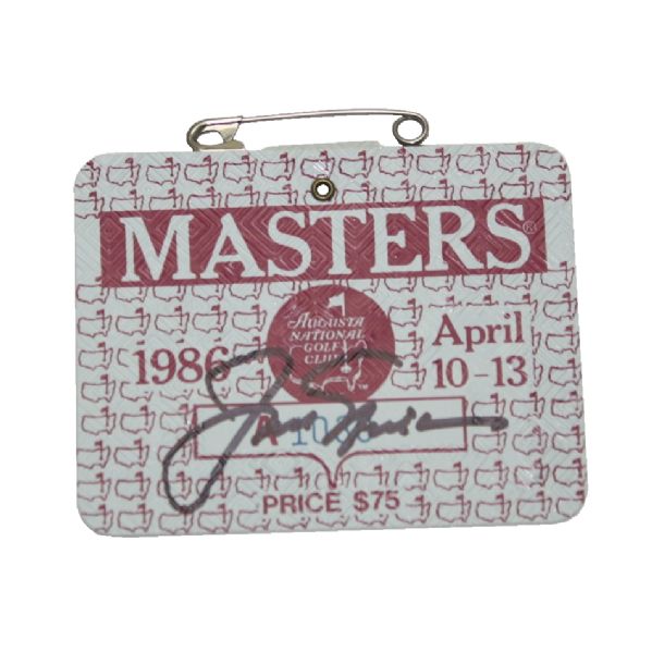 Jack Nicklaus Signed 1986 Masters Badge JSA COA
