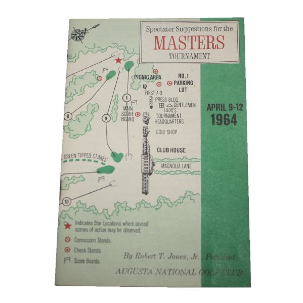 1964 Masters Spectator Guide - Arnold Palmer 4th Victory