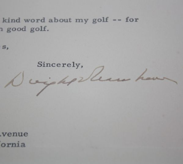  Signed Letter/Envelope to Jack Fleck from Dwight D. Eisenhower - Strong Golf Content