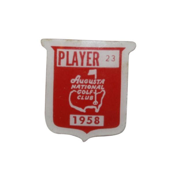 Jack Fleck's 1958 Masters Contestant Pin - Palmer's 1st Masters Win!