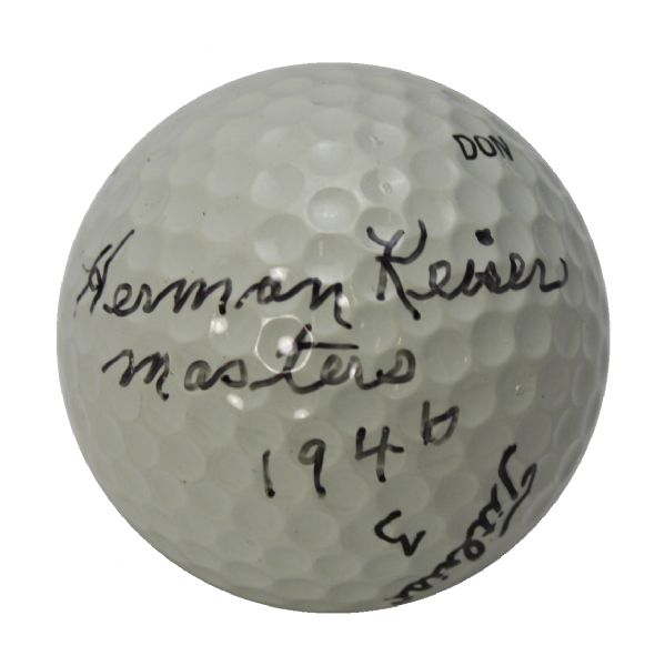 Herman Keiser Signed Golf Ball with Masters Win Notation PSA Full Letter #X02388