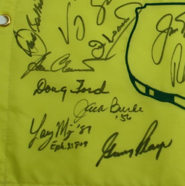 Billy Casper's Undated Masters Dinner Flag Signed by 29 Champs! JSA COA