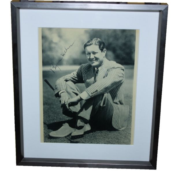 Byron Nelson Signed 8x10 1940's Image Photo - Framed JSA COA