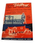 1944 Texas Victory Open Program Signed by Winner Byron Nelson JSA COA