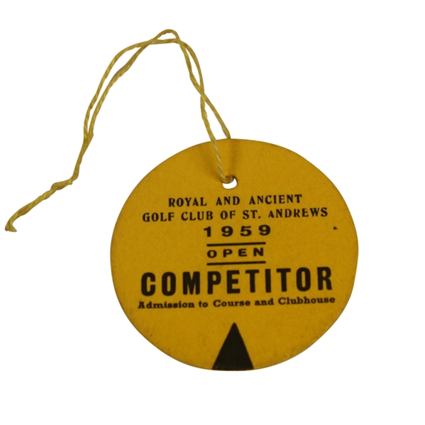 1959 Open Championship Competitor Badge - Muirfield - #188 Gary Player Winner