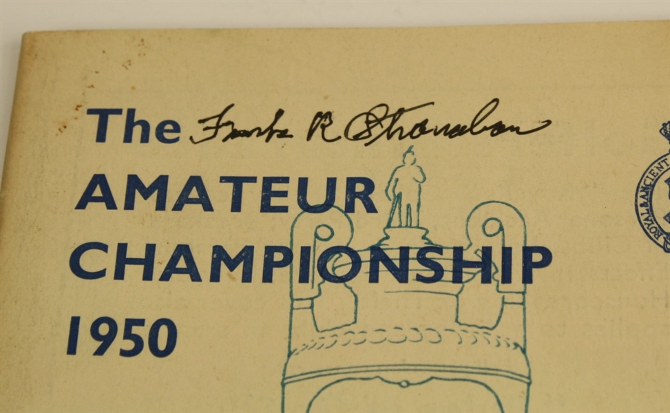 1950 British Amateur Championship Program Signed by Frank Stranahan - St. Andrews JSA COA