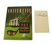 1949 PGA Championship Program at Hermitage CC with Sam Snead Signed 3x5 JSA COA 
