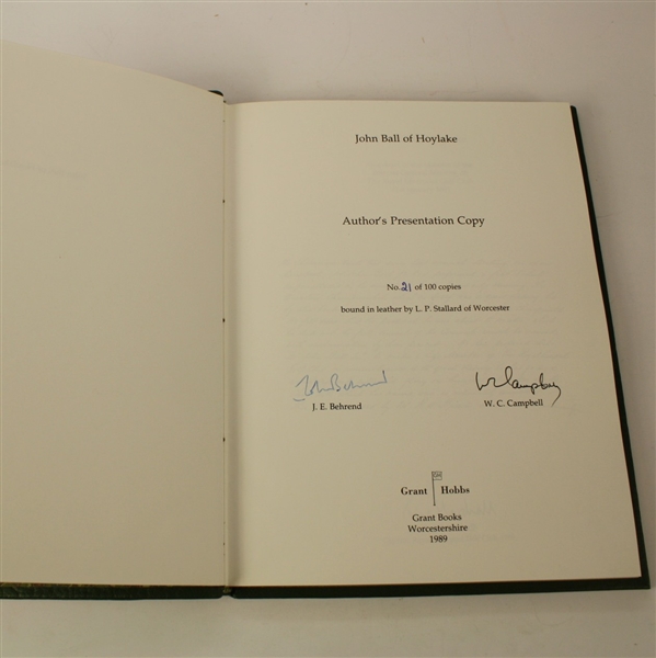 'John Ball of Hoylake' 1989 LTD ED #21/100 Mint Book in Slipcase Multi-Signed JSA COA