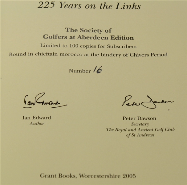 'The Royal Aberdeen Golfers' 2005 LTD ED #16/100 Mint Book in Slipcase Multi-Signed JSA COA