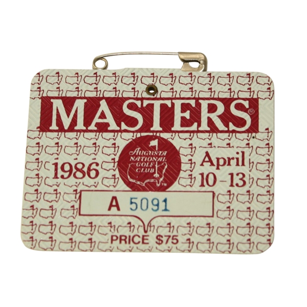 1986 Masters Tournament Badge - #A5091