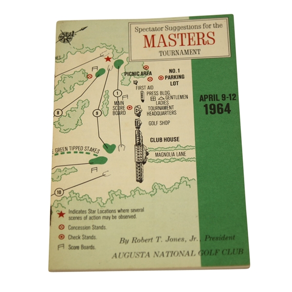 1964 Masters Tournament Spectator Guide - Palmer's 4th Masters Victory